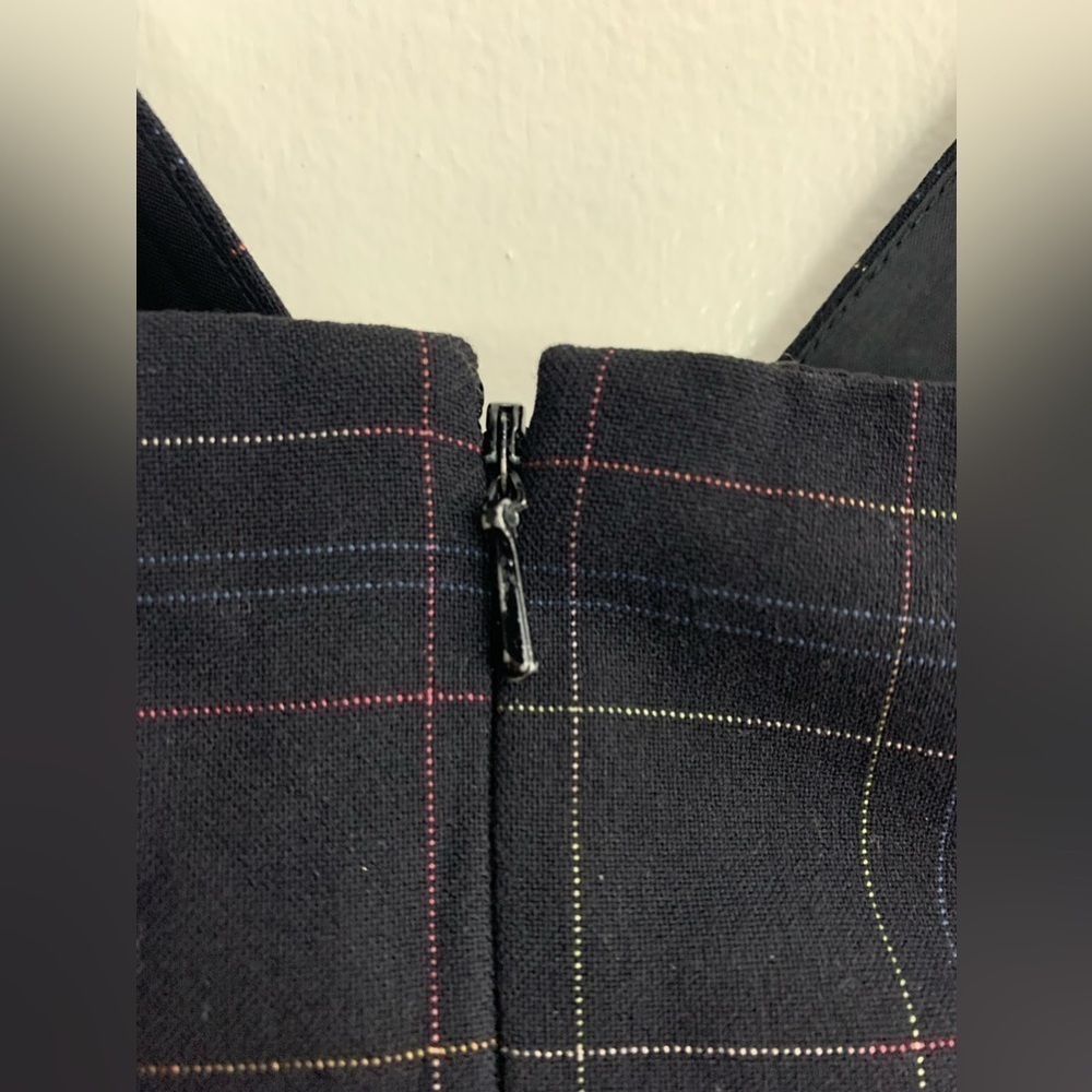 Moulinette Soeurs Scotland Yard black multi color tartan sleeveless mini dress 4 - Picture 9 of 10